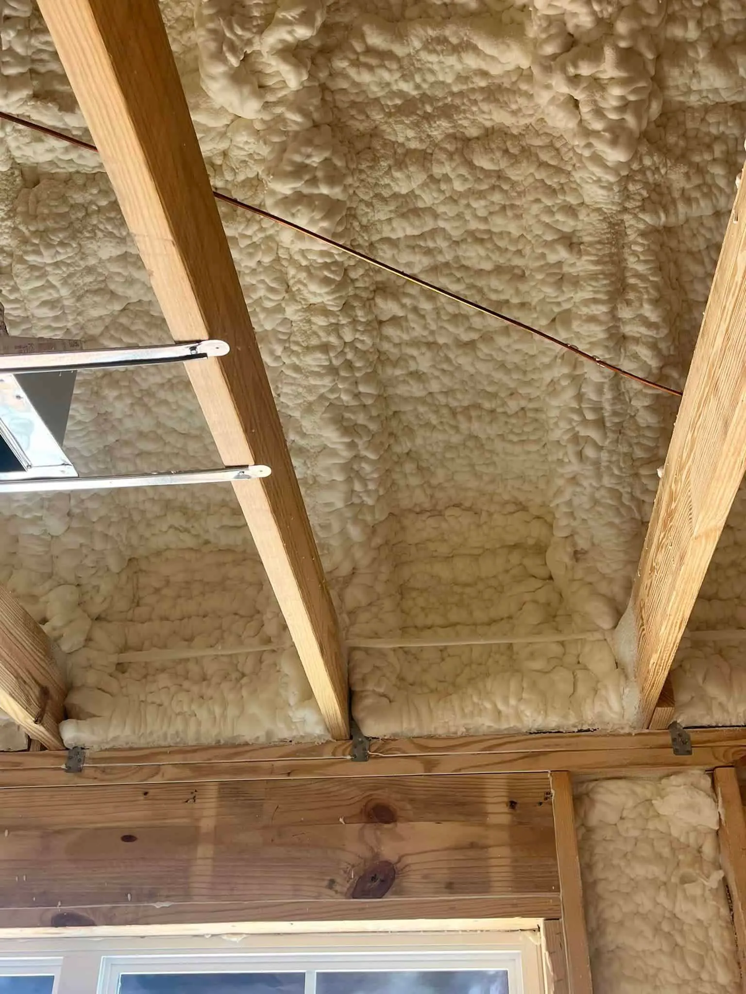 Ceiling View of Spray Foam Project